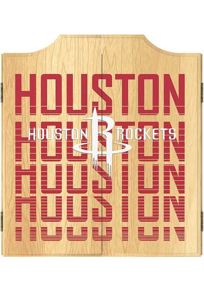 Houston Rockets City Logo Dart Board Cabinet