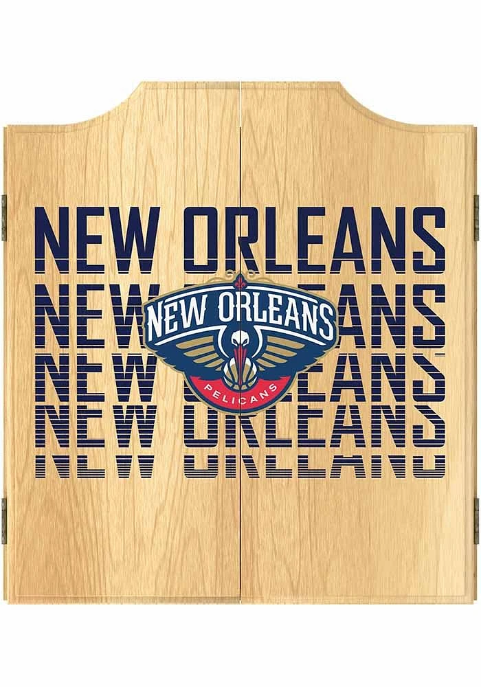New Orleans Pelicans City Logo Dart Board Cabinet