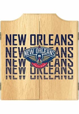New Orleans Pelicans City Logo Dart Board Cabinet