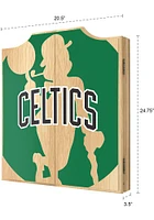 Boston Celtics Fade Logo Dart Board Cabinet