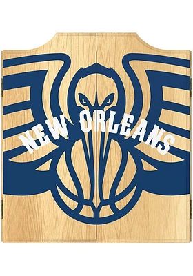 New Orleans Pelicans Fade Logo Dart Board Cabinet