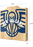 New Orleans Pelicans Fade Logo Dart Board Cabinet
