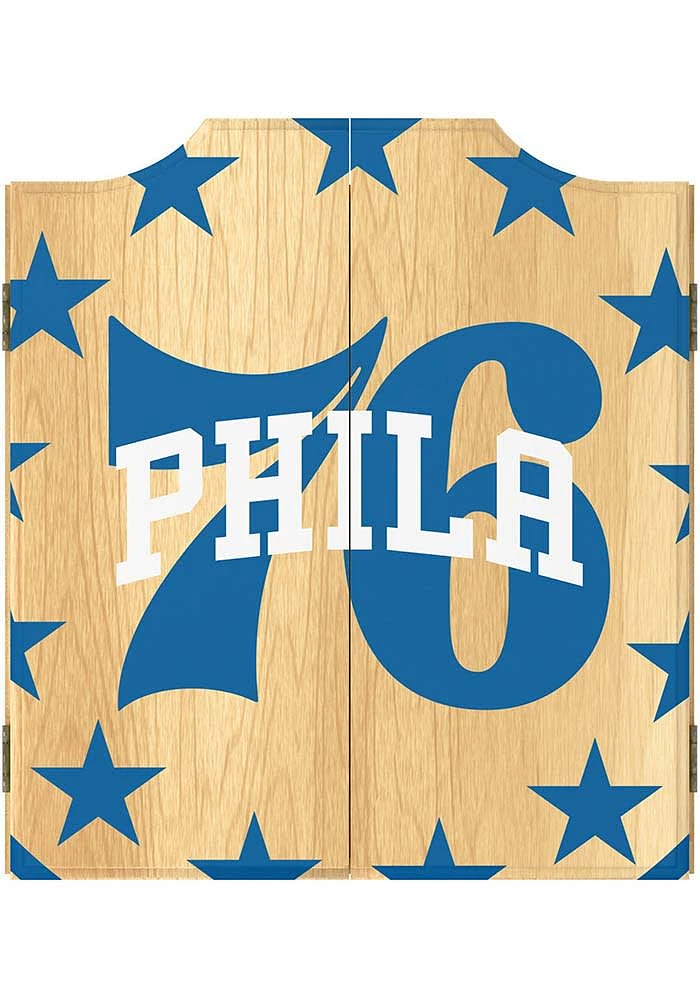 Philadelphia 76ers Fade Logo Dart Board Cabinet