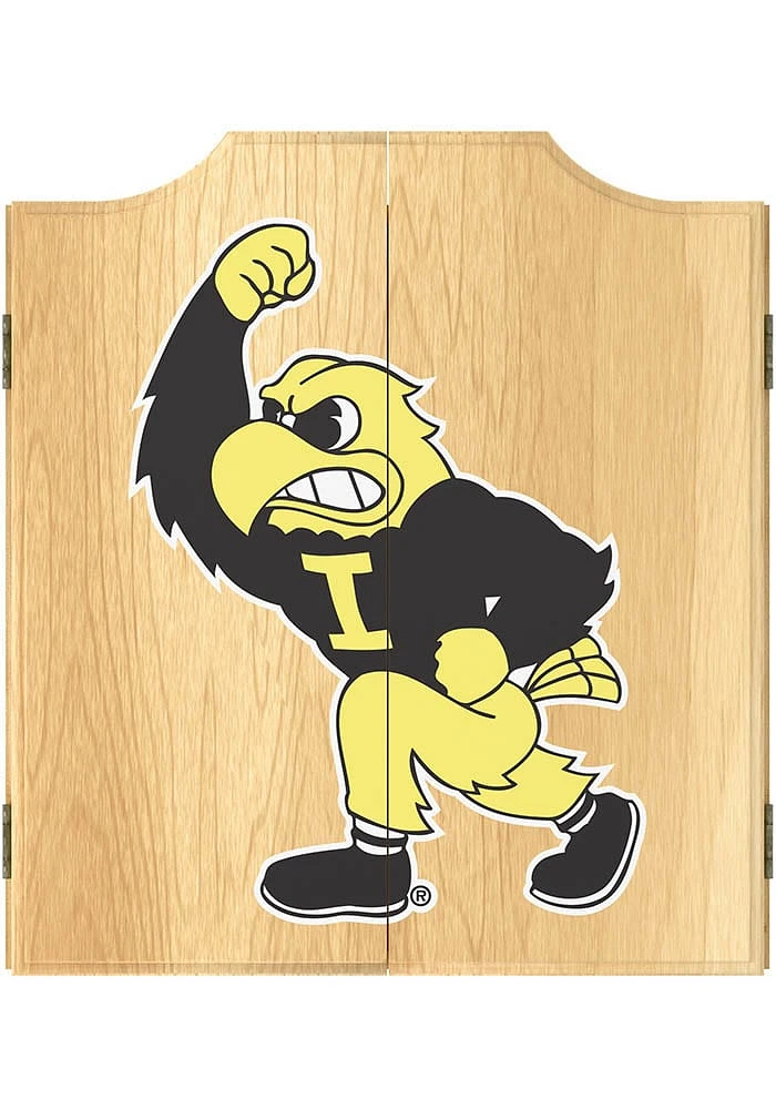 Iowa Hawkeyes Herky Full Print Dart Board Cabinet