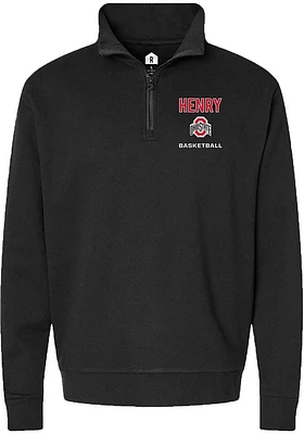 Seini Henry Mens Rally Black Ohio State Buckeyes NIL Embroidered Qtr Zip Pullover