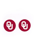 Oklahoma Sooners 2 Pack Color Logo Graphic Design Car Coaster - Red