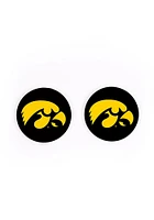 Iowa Hawkeyes 2 Pack Color Logo Car Coaster - Black