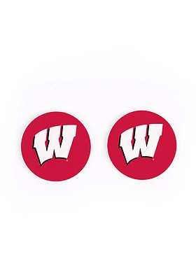 Wisconsin Badgers 2 Pack Color Logo Car Coaster - Red