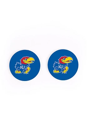 Kansas Jayhawks 2 Pack Color Primary Logo Car Coaster - Blue