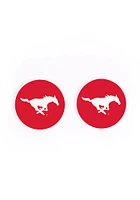 SMU Mustangs 2 Pack Color Logo Car Coaster - Red