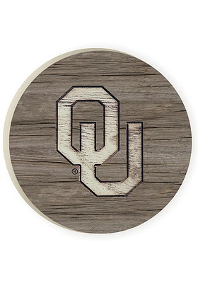 Oklahoma Sooners 2 Pack Color Logo Design Car Coaster - Crimson
