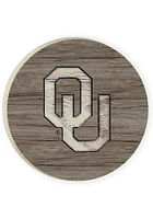 Oklahoma Sooners 2 Pack Color Logo Design Car Coaster - Crimson
