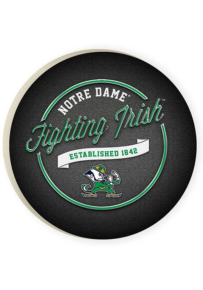 Notre Dame Fighting Irish Fighting Irish Logo Car Coaster - Black