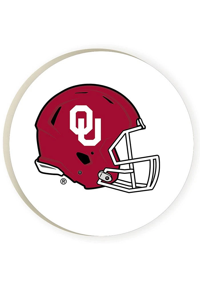 Oklahoma Sooners 2 Pack Color Logo Car Coaster - Crimson