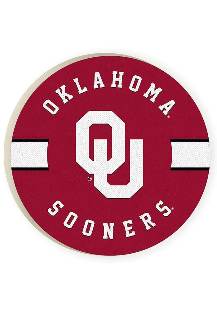Oklahoma Sooners 2 Pack Color Logo Style Graphic Car Coaster - Red