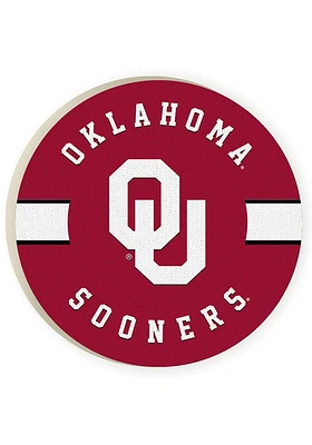 Oklahoma Sooners 2 Pack Color Logo Style Graphic Car Coaster - Red