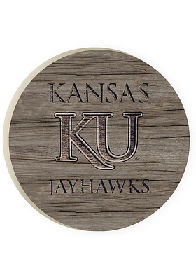 Kansas Jayhawks 2 Pack Color Logo Design Car Coaster - Blue