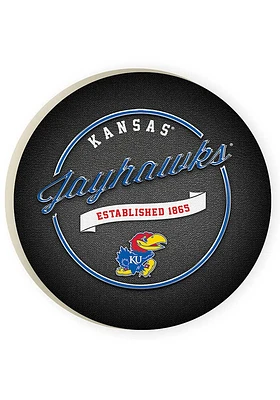 Kansas Jayhawks 2 Pack Color Logo Graphic Car Coaster - Blue