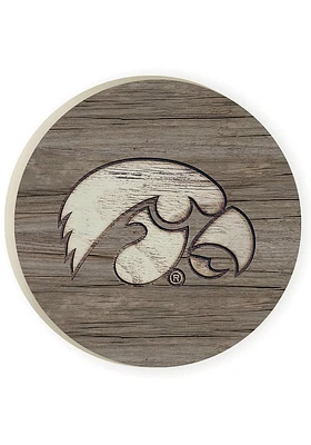 Iowa Hawkeyes 2 Pk Color Logo Car Coaster - Yellow