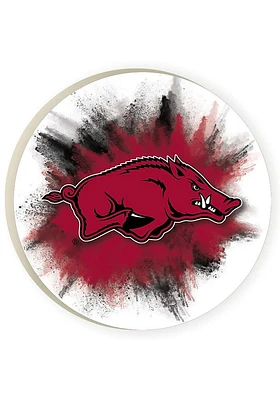 Arkansas Razorbacks Hog 2 Pack Color Logo Car Coaster - Red