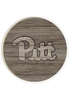 Pitt Panthers 2 Pack Wood Grain Logo Car Coaster - Brown