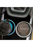 Pitt Panthers 2 Pack Wood Grain Logo Car Coaster - Brown