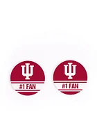Indiana Hoosiers 2 Pack Color Style Car Coaster - Red
