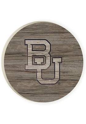 Baylor Bears Natural 2 Pack Color Logo Car Coaster - Green