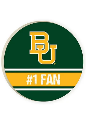 Baylor Bears Stripe 2 Pack Color Logo Car Coaster - Green