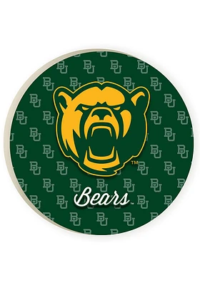 Baylor Bears Cursive 2 Pack Color Logo Car Coaster - Green