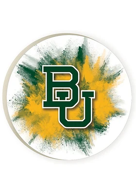 Baylor Bears Splatter 2 Pack Color Logo Car Coaster - Green