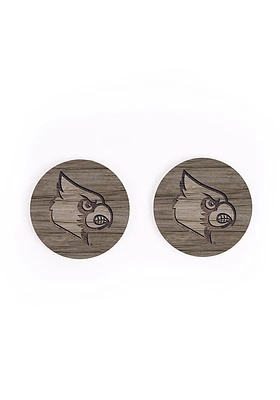 Louisville Cardinals 2 Pack Color Logo Graphic Car Coaster - Red