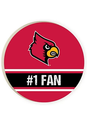 Louisville Cardinals 2 Pack Color Logo Style Car Coaster - Red