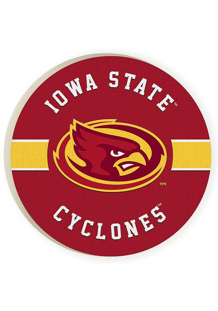 Iowa State Cyclones 2 Pack Color Logo Graphic Car Coaster - Red