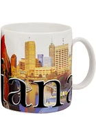 Indiana Color Relief Ceramic Mug - White
