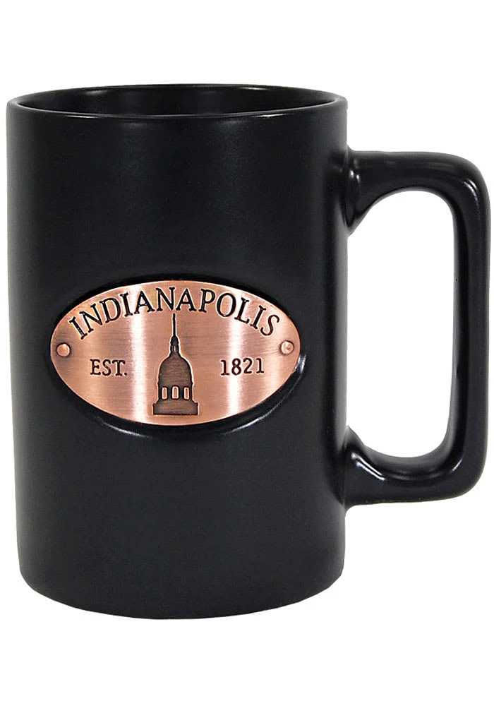 Indianapolis Black Medallion Ceramic Mug - Black