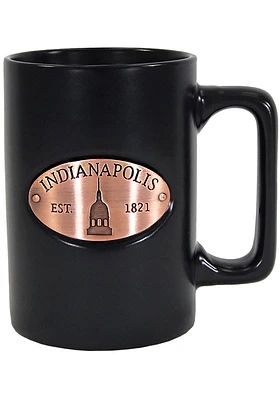 Indianapolis Black Medallion Ceramic Mug - Black