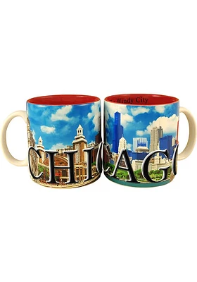 Chicago Color Relief Ceramic Mug - Blue