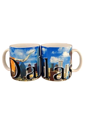 Dallas Ft Worth Cityscape Ceramic Mug - Blue