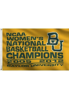Baylor Bears 3x5 Gold National Champions Silk Screen Grommet Flag - Gold