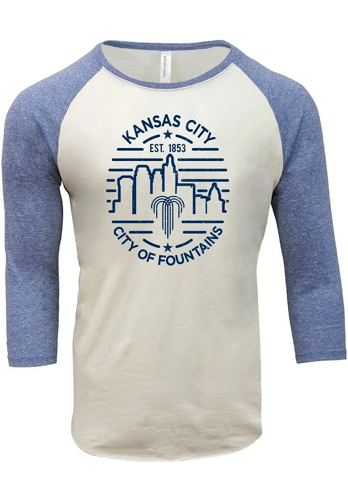 Kansas City White Punk Skyline Long Sleeve Fashion T Shirt
