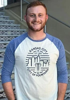 Kansas City White Punk Skyline Long Sleeve Fashion T Shirt