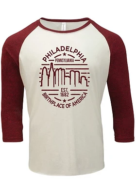Philadelphia White Punk Skyline Long Sleeve Fashion T Shirt