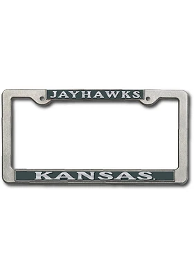 Kansas Jayhawks Pewter Design License Plate Frame - Silver