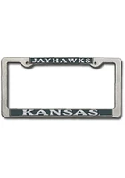 Kansas Jayhawks Pewter Design License Plate Frame - Silver