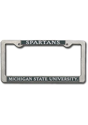 Michigan State Spartans Pewter License Plate Frame - Silver
