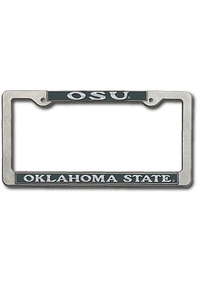 Oklahoma State Cowboys Pewter License Plate Frame - Silver
