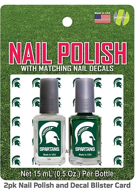 Michigan State Spartans Nail Polish and Decal Duo Cosmetics