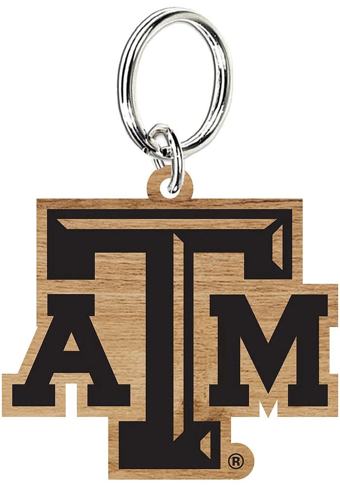 Texas A&M Aggies Wood Keychain - Brown