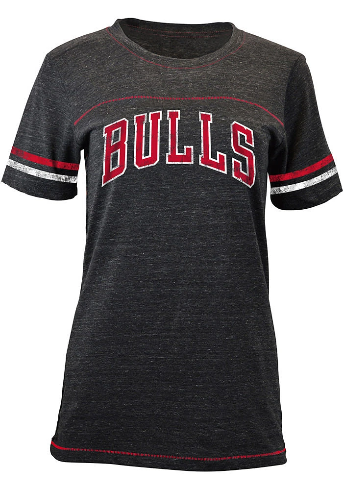 New Era Chicago Bulls Womens Black Tri-Blend Short Sleeve T-Shirt
